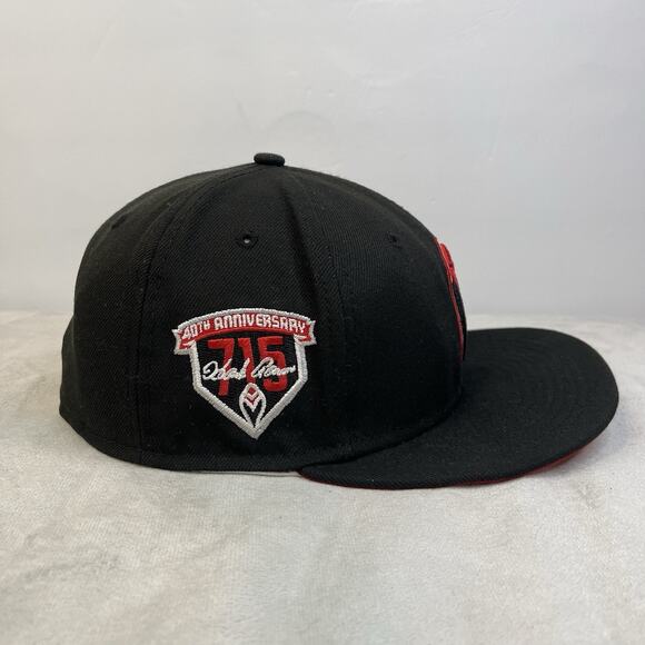 Atlanta Braves Hank Aaron New Era 40th Anniversary Fitted Hat 59Fifty 7 1/4 715 - Picture 2 of 9